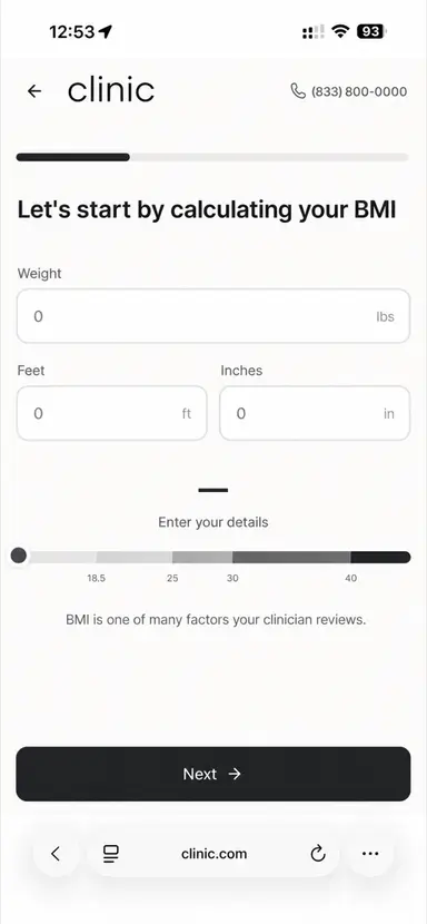Patient intake calculating BMI